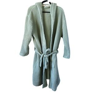 Brand New Viva Maison Waffle Knit Hooded Robe Bathrobe Sage Green Size XXL